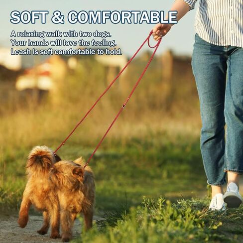 LWBMG Multifunctional Dog Leash 8ft,Strong and Soft Leather Dog Leash Adjustable, Hands Free,Crossbody, Double Dog Leash, for Service Dogs, Large Dogs, Medium Dogs and Small Dogs in Kuwait