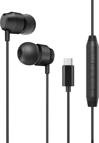 PALOVUE USB C Headphones Earbuds, Type C Magnetic Earphones with Microphone Compatible with Samsung Galaxy S23 S22 S21 Ultra S20 FE Note 20 10 A53 A54, Google Pixel 7 6 5 4, One Plus, Black in Saudi Arabia