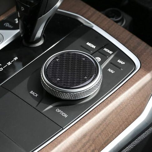 متوافق مع غطاء الكسوة لمقبض الوسائط المتعددة من ألياف الكربون لسيارة BMW 1 2 3 4 Series 3GT G20 G28 2020 2021 2022 (أسود) in Kuwait