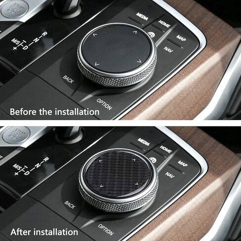 متوافق مع غطاء الكسوة لمقبض الوسائط المتعددة من ألياف الكربون لسيارة BMW 1 2 3 4 Series 3GT G20 G28 2020 2021 2022 (أسود) in Kuwait