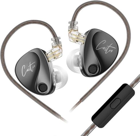 سماعات رأس FAAEAL KZ Castor داخل الأذن، سماعة أذن قابلة للضبط بتقنية HiFi، ضبط عشاق الصوت IEM قابل للتعديل، برامج تشغيل ديناميكية مزدوجة، شاشات قابلة للفصل مع مفتاح ضبط (إصدار Bass مع ميكروفون) in Saudi Arabia