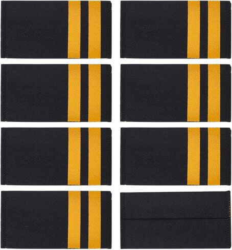 WEBEEDY 4 Pairs Professional Pilot Uniform Epaulets Airlines Pilot Epaulets Captain Uniform Epaulets Traditional Shoulder Boards with 2 Bars Gold Stripes in Saudi Arabia