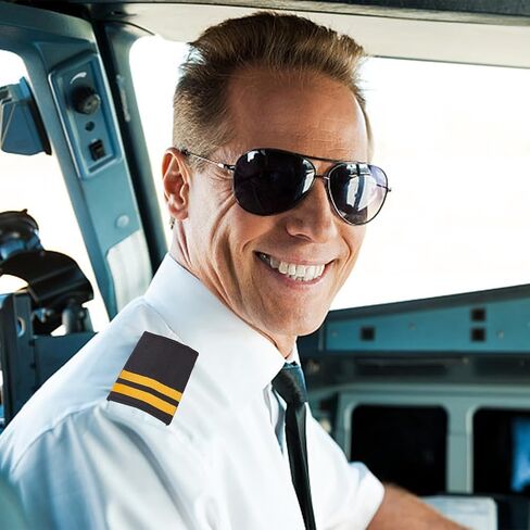 WEBEEDY 4 Pairs Professional Pilot Uniform Epaulets Airlines Pilot Epaulets Captain Uniform Epaulets Traditional Shoulder Boards with 2 Bars Gold Stripes in Saudi Arabia