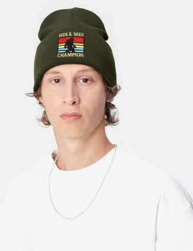Bigfoot Sasquatch Beanie - Warm Winter Knit Cuffed Beanie for Daily Style - Bigfoot Gifts for Christmas & New Year in Kuwait