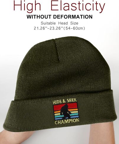 Bigfoot Sasquatch Beanie - Warm Winter Knit Cuffed Beanie for Daily Style - Bigfoot Gifts for Christmas & New Year in Kuwait