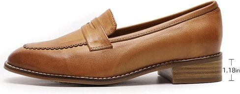 Mona flying Women's Top Leather Square Toe Penny Loafer Dress Casual Slip on Flat Office Work Shoes for Ladies in Saudi Arabia