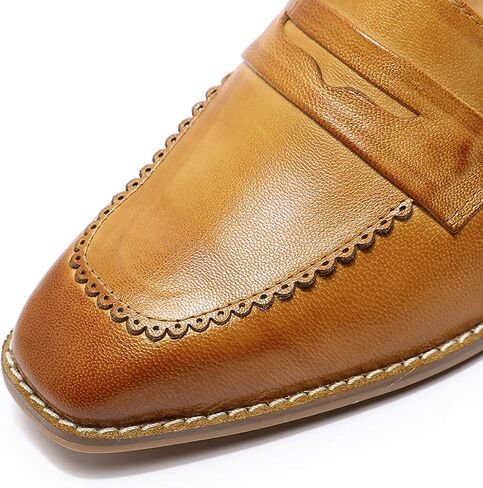 Mona flying Women's Top Leather Square Toe Penny Loafer Dress Casual Slip on Flat Office Work Shoes for Ladies in Saudi Arabia