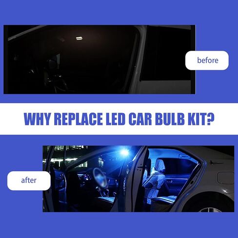 24 قطعة T10 استبدال ضوء مؤشر LED للسيارة، مصابيح إضاءة لوحة ترخيص السيارة فائقة السطوع 12 فولت، ملحقات إضاءة قراءة السيارات العالمية المقاومة للماء لشاحنة سيارات الدفع الرباعي (أزرق) in Kuwait