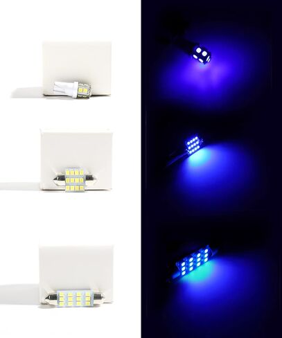 YAKEFLY 24 Pieces Car Led Bulb,Dome Light LED Car Bulb Kit Set,Car Led Combination Set,LED Interior Replacement Bulbs,Used for Car Interior Lights,Indoor Map Dome Lights(White) in Saudi Arabia