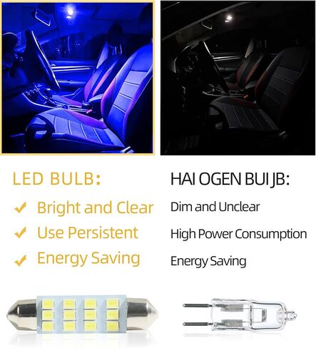 YAKEFLY 24 Pieces Car Led Bulb,Dome Light LED Car Bulb Kit Set,Car Led Combination Set,LED Interior Replacement Bulbs,Used for Car Interior Lights,Indoor Map Dome Lights(White) in Saudi Arabia