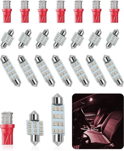 YAKEFLY 24 Pieces Car Led Bulb,Dome Light LED Car Bulb Kit Set,Car Led Combination Set,LED Interior Replacement Bulbs,Used for Car Interior Lights,Indoor Map Dome Lights(White) in Saudi Arabia