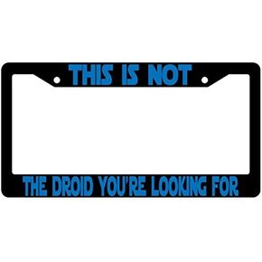 This Is Not The Droid You Are Looking For Black Plastic License Plate Frame Blue