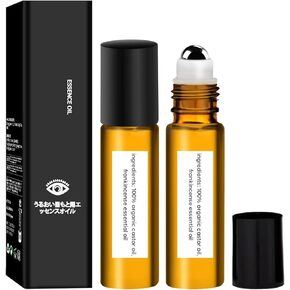 2 Pcs Eye Essence Oil Roller Ball Applicator, Castor Oil Eye Roller Ball, Castor Oil Frankincense Rollerball, Castor Oil Roller for Eyes, Dark Circles, Bags Under Eyes