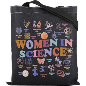 ENSIANTH Women In Science Tote Bag Feminism Gift Lab Week Gift STEM Education Gift Women Scientist Shopping Bag Lab Week Gift