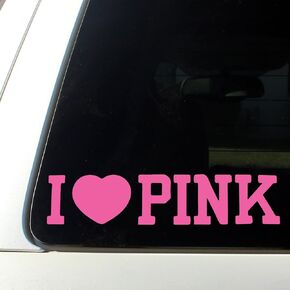 I Love Pink Cute car Decal Sticker Love