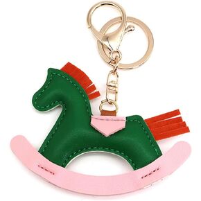Handmade leather Pony pendant Bag pendant Keychain Cartoon rocker horse leather pendant