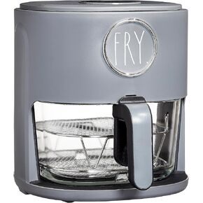 مقلاة هوائية راي دان 1200 وات 4 كيو تي مع سلة قلي زجاجية، آمنة للاستخدام في غسالة الأطباق، صينية بطبقتين، مؤقت 60 دقيقة، شاشة رقمية تعمل باللمس، و6 إعدادات مسبقة - تحكم متغير في درجة الحرارة 175 فهرنهايت - 400 فهرنهايت، كريمي in Kuwait