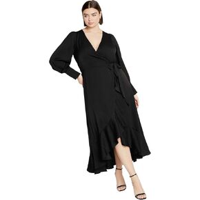 Women's Plus Size Oki Maxi Tie Waist Dress, Black, 16