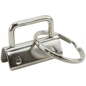 CleverDelights 1.25" Key Fob Hardware Set With Key Rings - 25 Sets - 1 1/4 Inch Lanyards Key Chains