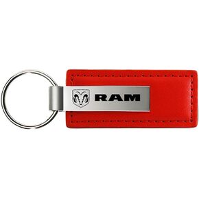 Au-TOMOTIVE GOLD Rectangular Leather Key Chain for Dodge Ram (Red)