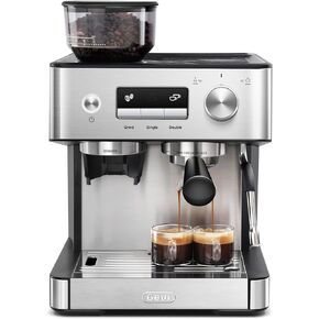 Gevi Espresso Machine With Grinder & Steam Wand,Latte Maker with Adjustable Shot Volume for Home, Stainless Steel Espresso Coffee Machine, 2.3L Water Tank, Gift for Mom and Dad