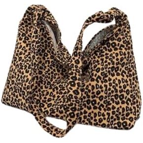 Leopard Print Tote Bag Shoulder Bag Soft & Lightweight Large Tote Purse Handbag Travel Satchel Gift for Women