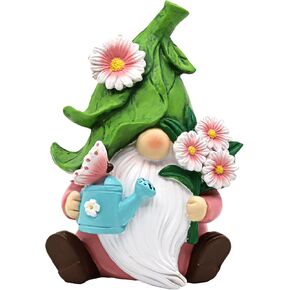 KnomeKo Lavender Gnomes Decor, Spring Resin Garden Gnome Decorations for Home Indoor/Outdoor Pastel Purple Spring Lavender Decorations Farmhouse Butterfly Gnome