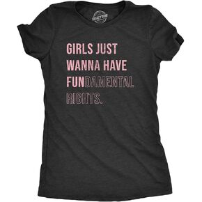 Womens Girls Just Wanna Have Fundamental Rights T Shirt Pro Choice Support Graphic Tee for Ladies