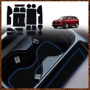 Muslogy Center Console Liner Mats Compatible with Honda CRV 2025 2024 2023 Accessories Cup Holder Insert Mat, Door Slot Pad, Anti-Slip Dust Interior Sets 17 PCS Custom Rubber Decoration (Black)