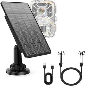 Trail Cameras Solar Panel, 12V Output Solar Panel Kit with 5000 mAh Rechargeable Lithium Battery, Solar Battery Charger for Hunting Game Camera