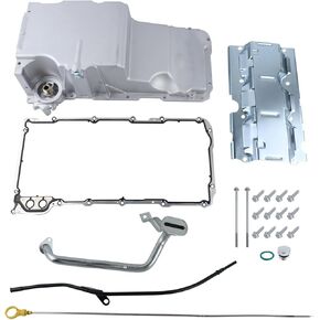 Aluminum Swap LS Engine Oil Pan Kit Low Profile Compatible with 1998-2018 GM F-Body, Chevy Camaro, Pontiac Firebird & 4.8L 5.7L 6.0L 8.1L LS1 LS6 L92 LQ4 LQ9 12628771