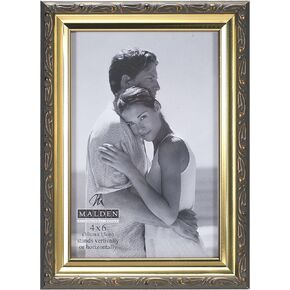 Malden International Designs Traditions Molding Wooden Picture Frame, 4x6, Gold