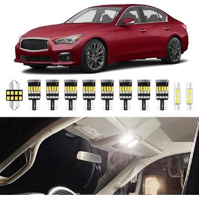 Q50 LED Interior Lights Compatible with Infiniti Q50 2014 2015 2016 2017 2018 2019 2020 Super Bright White Interior Lights Package + Install Tool (Pack of 10)
