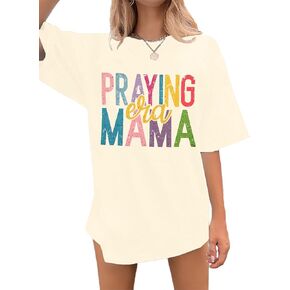 This Mama Prays Shirts for Women Mom Life Tshirt Christian Graphic Tee Funny Religious Faith Short Sleeve Tops