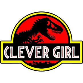 2 Pack Clever Girl Raptor Dinosaur Sticker Decal Safari Dinosaur for Windows, Cars, Trucks, Bumpers, Tool Boxes, Boats, laptops 5x3.6 inch Each | AG-678
