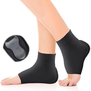 Achilles Heel Sleeve Achilles Tendon Heel Protector Compression Socks, Gel Padded Sleeve for Bursitis, Haglunds Bump, Tendonitis and Dry Cracked - 1 Pair