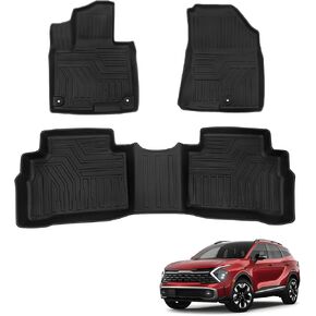 Sze Floor Mats for Mercedes Benz GLE 2020-2024 Front & 2nd Row Seat Liner Set 3D Custom Fit All-Weather Full Set Floor Liners for Mercedes Benz GLE Accessories (Set of 2)