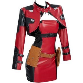 miccostumes Women's Costume Super Hero Cosplay Racing Suit Set Dress and Jacket with Eye Patch