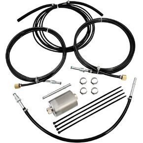 Fuel Line 819-840 Compatible with 1999-2003 Chevy Silverado 1500 2500 HD 3500 GMC Sierra 1500 2500 HD 3500,819840 Flexible Stainless Steel Braided Fuel Hose Set OE#819-840 15043857 15765803