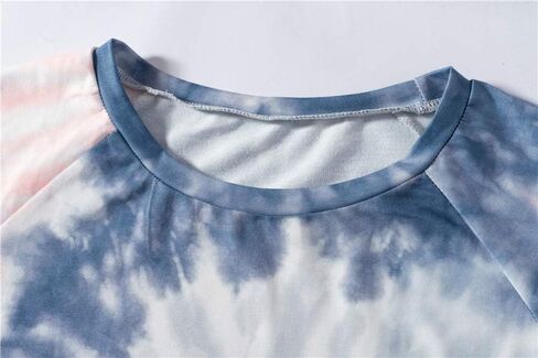MUZHI Women's Casual Color Block Tie Dye Crewneck Faith Over Fear Long Sleeve Loose Pullover Sweatshirt Tops in Kuwait