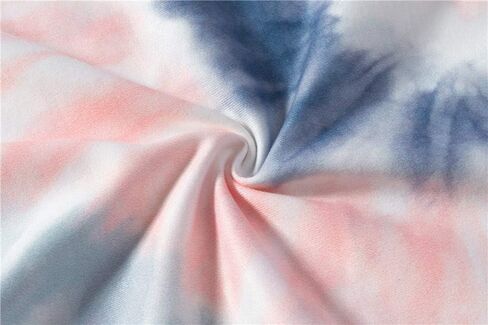 MUZHI Women's Casual Color Block Tie Dye Crewneck Faith Over Fear Long Sleeve Loose Pullover Sweatshirt Tops in Kuwait