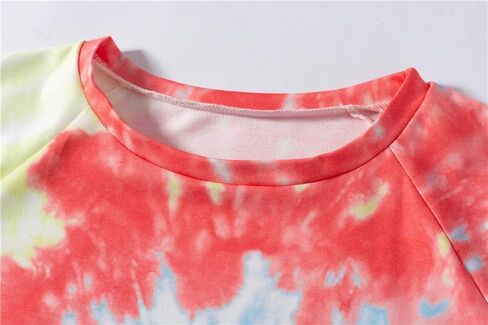 MUZHI Women's Casual Color Block Tie Dye Crewneck Faith Over Fear Long Sleeve Loose Pullover Sweatshirt Tops in Kuwait