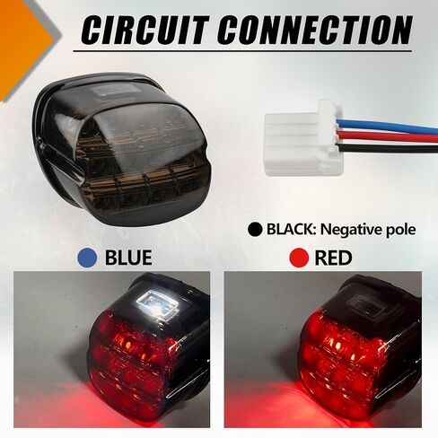 ضوء خلفي LED أسود مدخن من PowerMotor، مصابيح خلفية للفرامل القوية للدراجة النارية لـ Dyna Road King Electra Glide Street Bob Touring Davidson Parts (النوع A الخط الثالث) in Kuwait