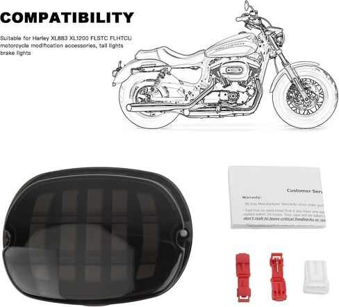 ضوء خلفي LED أسود مدخن من PowerMotor، مصابيح خلفية للفرامل القوية للدراجة النارية لـ Dyna Road King Electra Glide Street Bob Touring Davidson Parts (النوع A الخط الثالث) in Kuwait