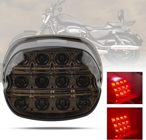 ضوء خلفي LED أسود مدخن من PowerMotor، مصابيح خلفية للفرامل القوية للدراجة النارية لـ Dyna Road King Electra Glide Street Bob Touring Davidson Parts (النوع A الخط الثالث) in Kuwait