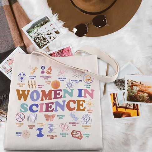 ENSIANTH Women In Science Tote Bag Feminism Gift Lab Week Gift STEM Education Gift Women Scientist Shopping Bag Lab Week Gift in Saudi Arabia