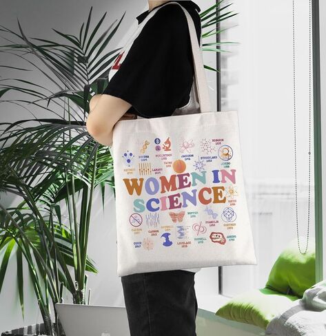 ENSIANTH Women In Science Tote Bag Feminism Gift Lab Week Gift STEM Education Gift Women Scientist Shopping Bag Lab Week Gift in Saudi Arabia