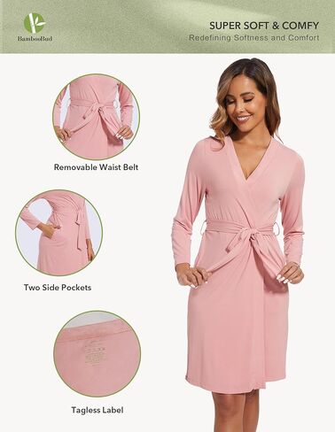 Women's Robes Soft Long Sleeve Kimono Bathrobe Maternity Robe Ladies Viscose from Bamboo Nightgown S-XXL in Saudi Arabia