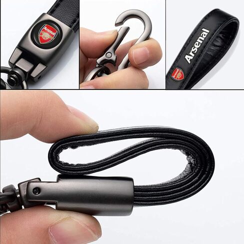 Leather Keychain for Football Fans,Car Keyring Replacement Key Fob Holder,Souvenir Gifts for Men Women in Saudi Arabia