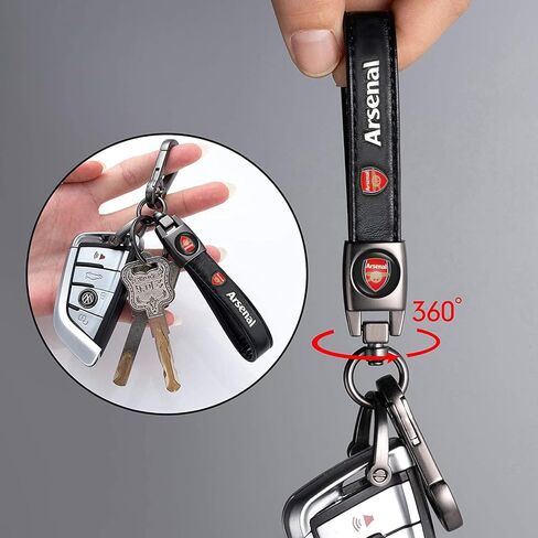 Leather Keychain for Football Fans,Car Keyring Replacement Key Fob Holder,Souvenir Gifts for Men Women in Saudi Arabia